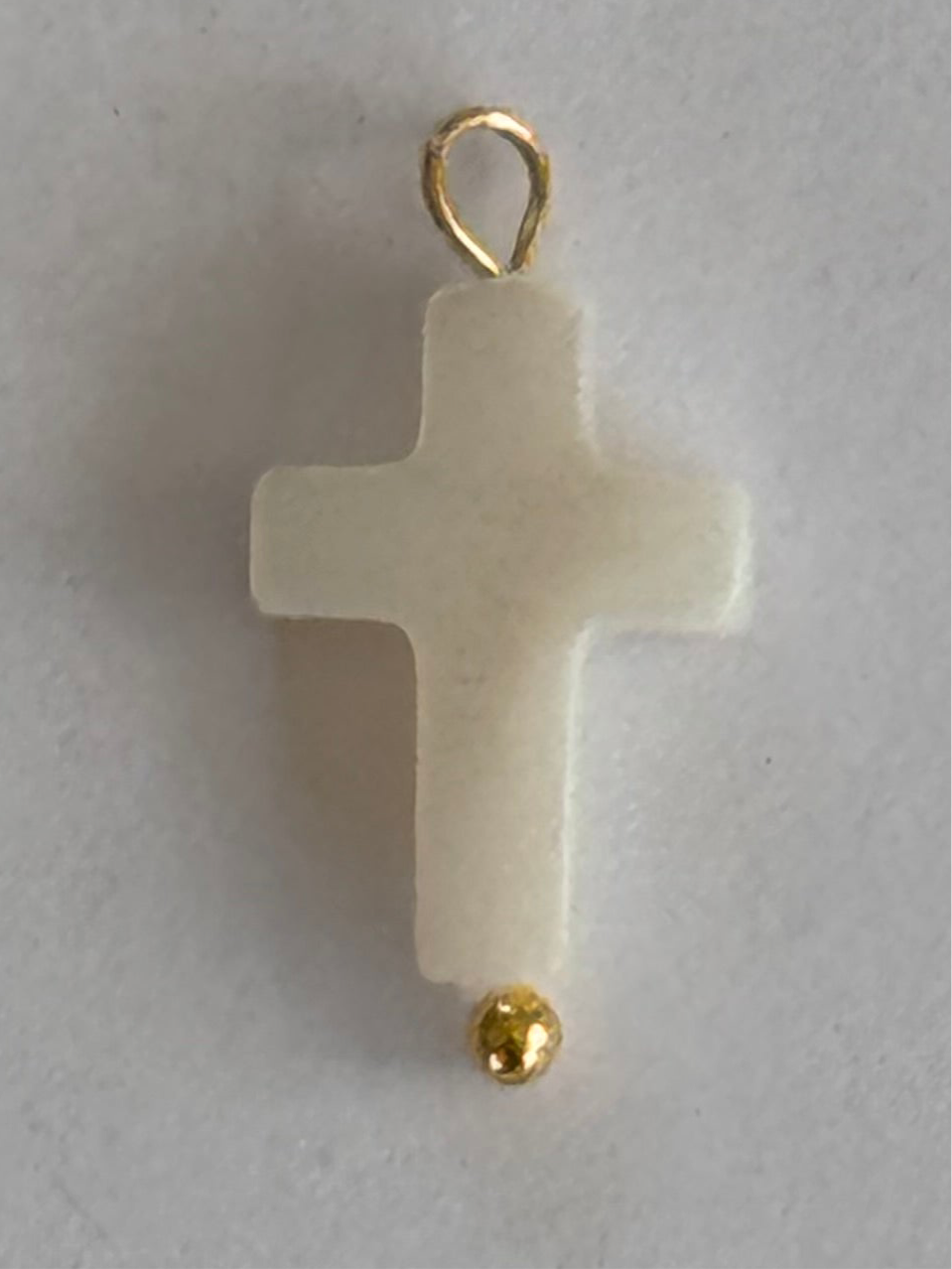 White MOTHER OF PEARL CROSS