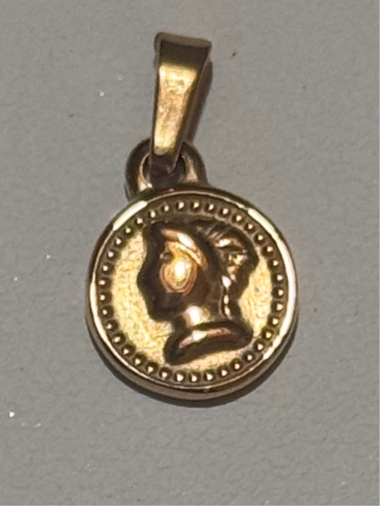PROFILE FACE COIN Charm ( penny)