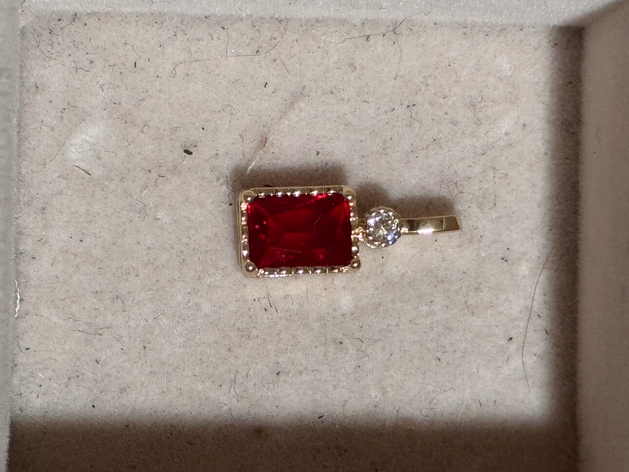 square Birthstone charm
