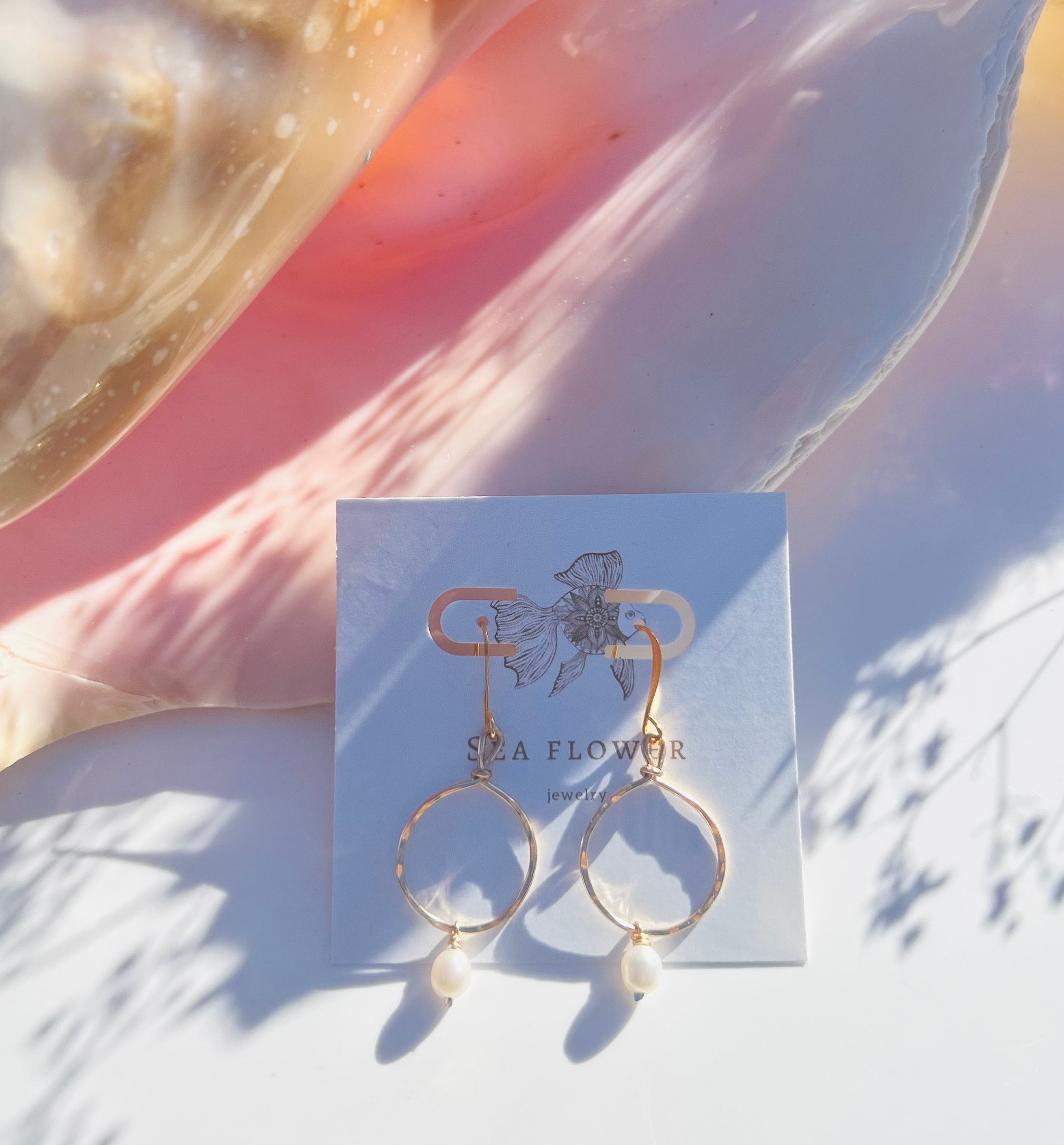 Rice Pearl Drop Hoop