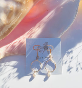 Rice Pearl Drop Hoop