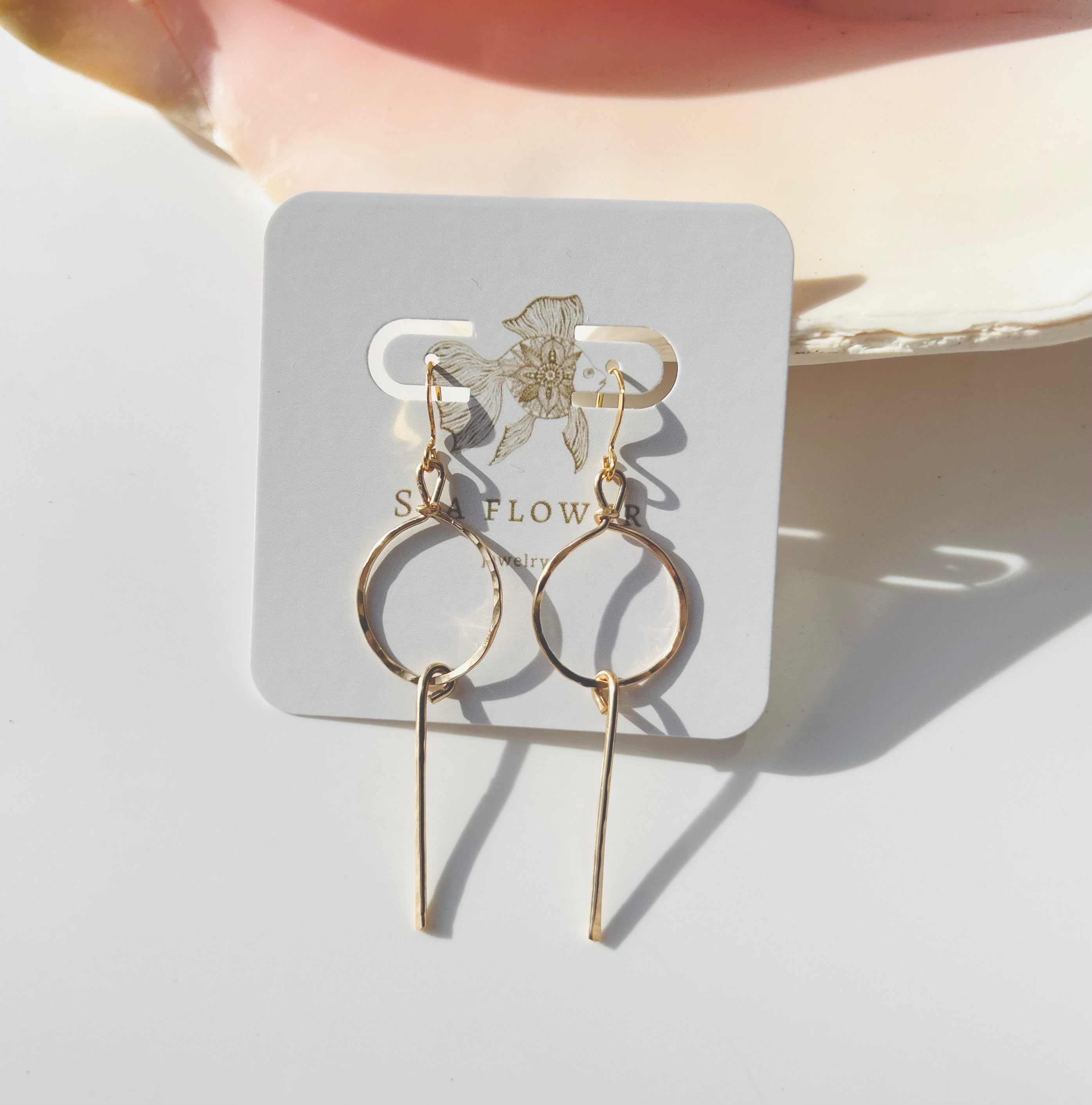 Gold Bar Drop Hoop